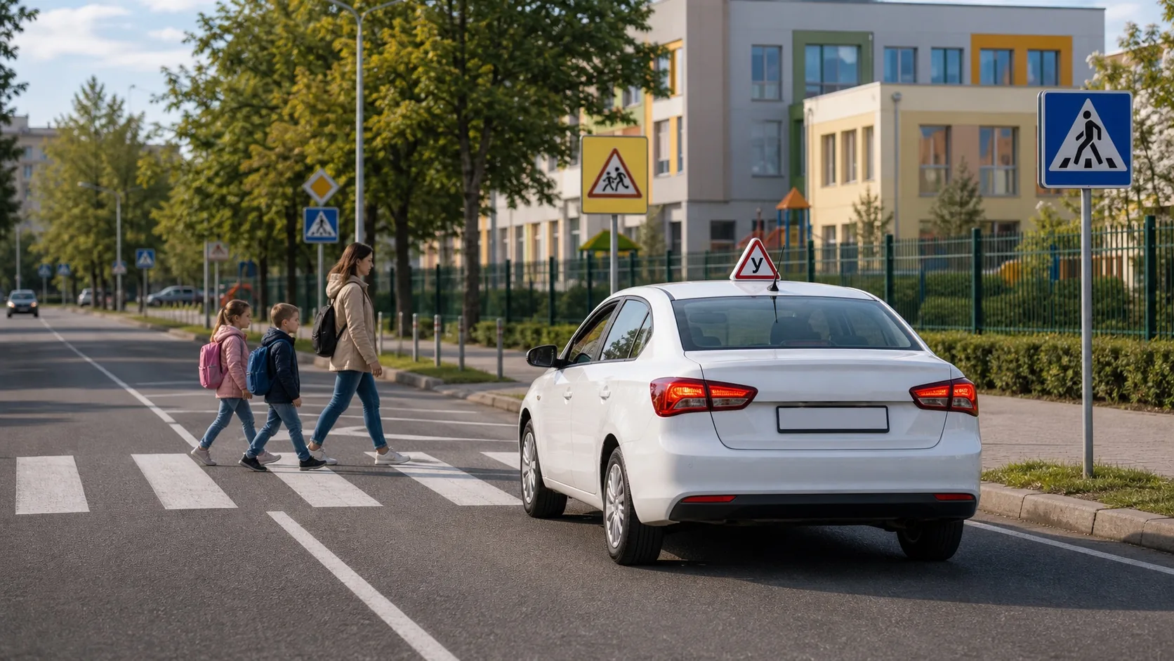 Traffic rules 86. Exam route: How should you act near children by the roadway?